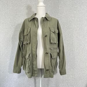 Topshop Jacket Womens Small 4-6 Green Utility Military Army Coat‎ Gorp Chore
